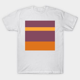 A gorgeous variation of Grape, Deep Ruby, Dark Salmon, Cocoa Brown and Yellow Orange stripes. T-Shirt